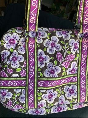 Vera Bradley Purple Floral Quilted Shoulder Bag